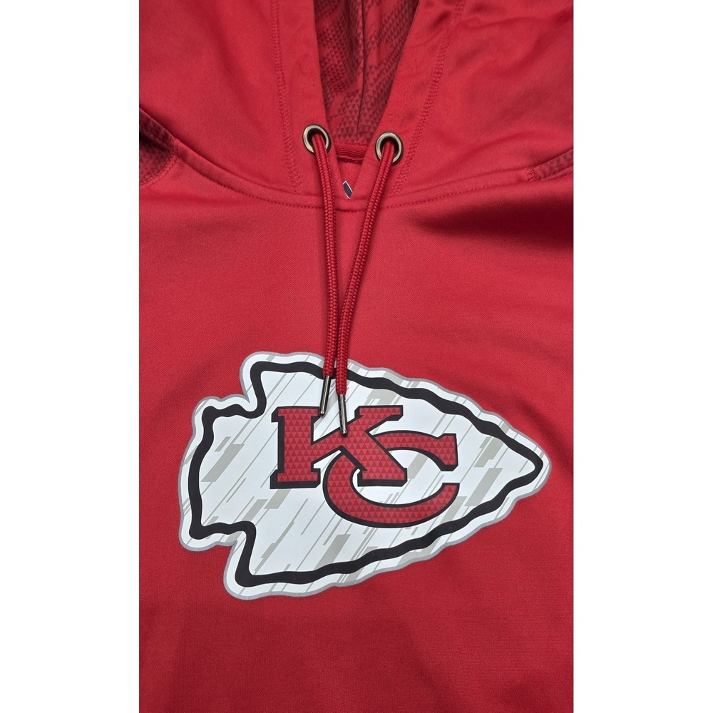 Majestic Thermabase Kansas City Chiefs Red Fleece Hoodie Size Large - Picture 3 of 8